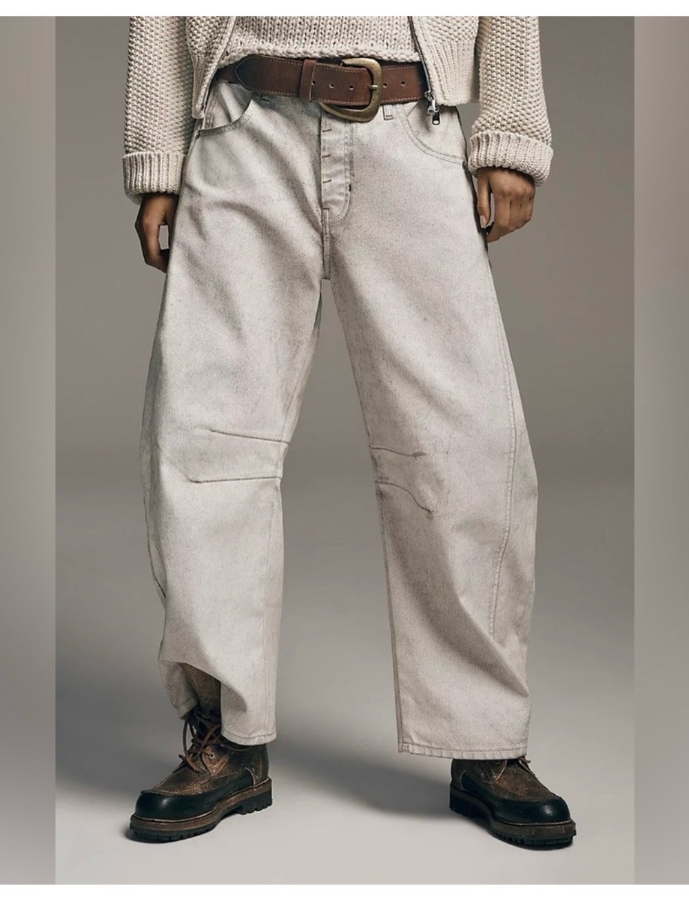 FREE PEOPLE We The Free Good Luck Coated Barrel Jeans